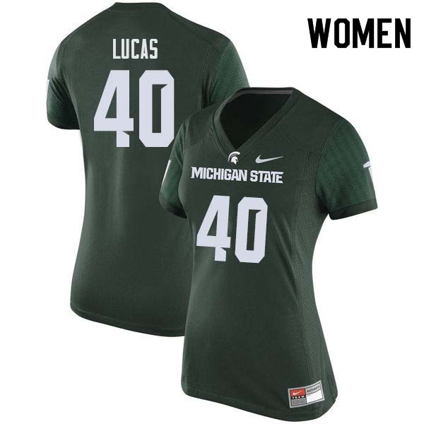 Women #40 Collin Lucas Michigan State College Football Jerseys Sale-Green